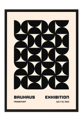 The image is a framed poster for the Bauhaus exhibition in Frankfurt, Germany, which took place from July 19, 1923.
