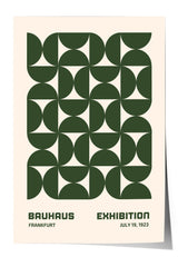 The image is a poster for the Bauhaus Exhibition in Frankfurt, Germany, which took place from July 19, 1923.