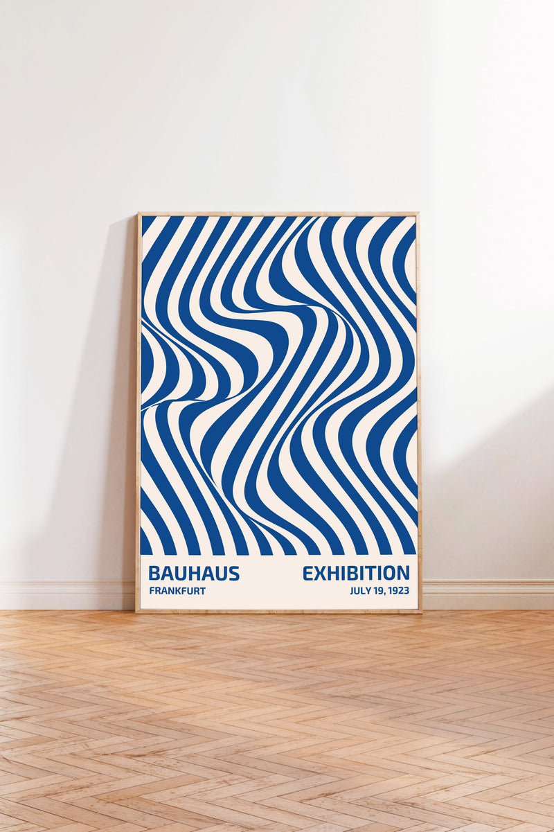 The image is a poster for the Bauhaus exhibition in Frankfurt, Germany, which took place from July 19, 1923 to September 25, 1923.