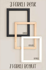 three different-sized wooden frames, each with a unique design and color, arranged in a triangular formation.