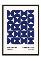 The image is a framed poster for the Bauhaus Exhibition in Frankfurt, Germany, which took place from July 19, 1923.