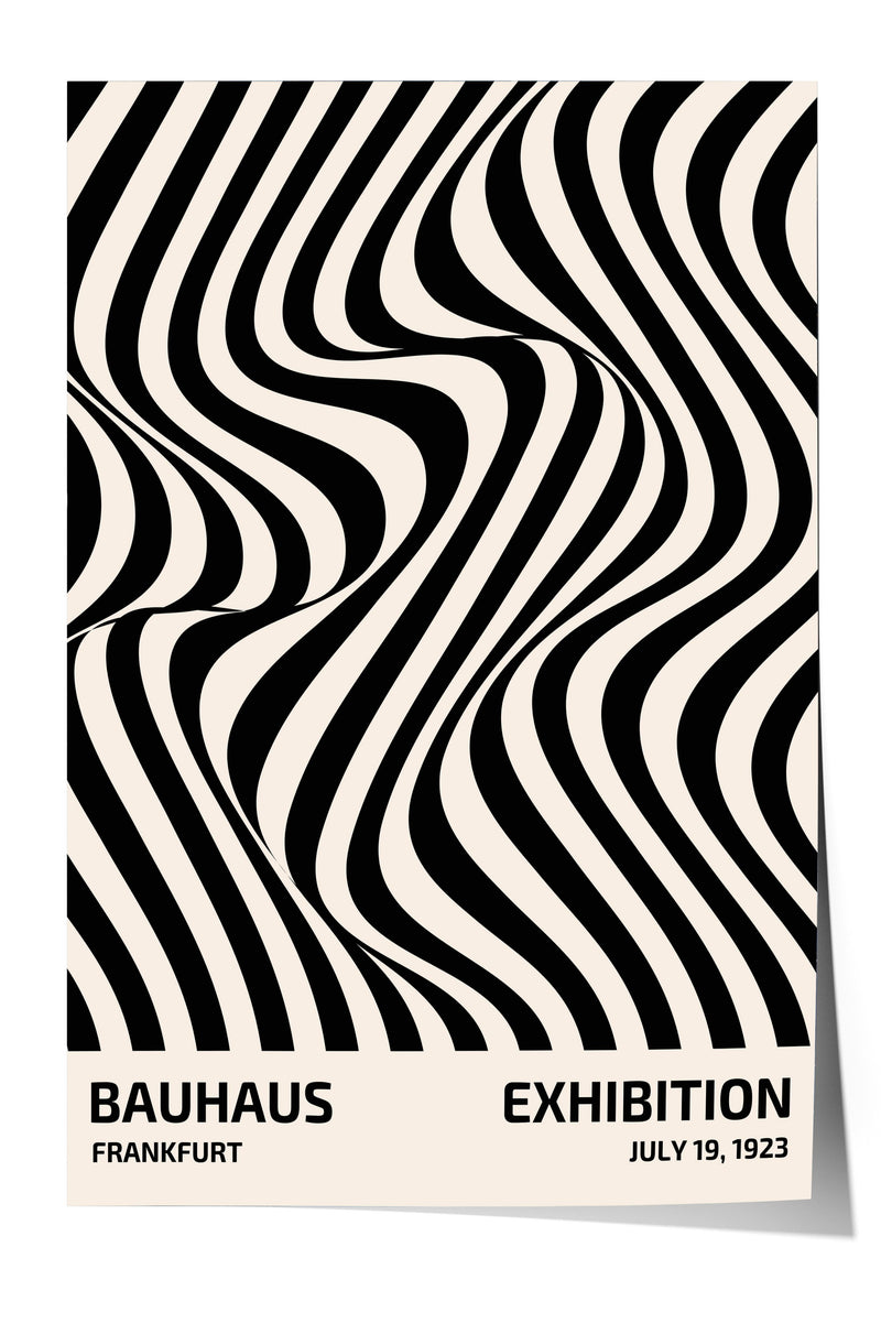 The image is a poster for the Bauhaus exhibition in Frankfurt, Germany, which took place from July 19, 1923.