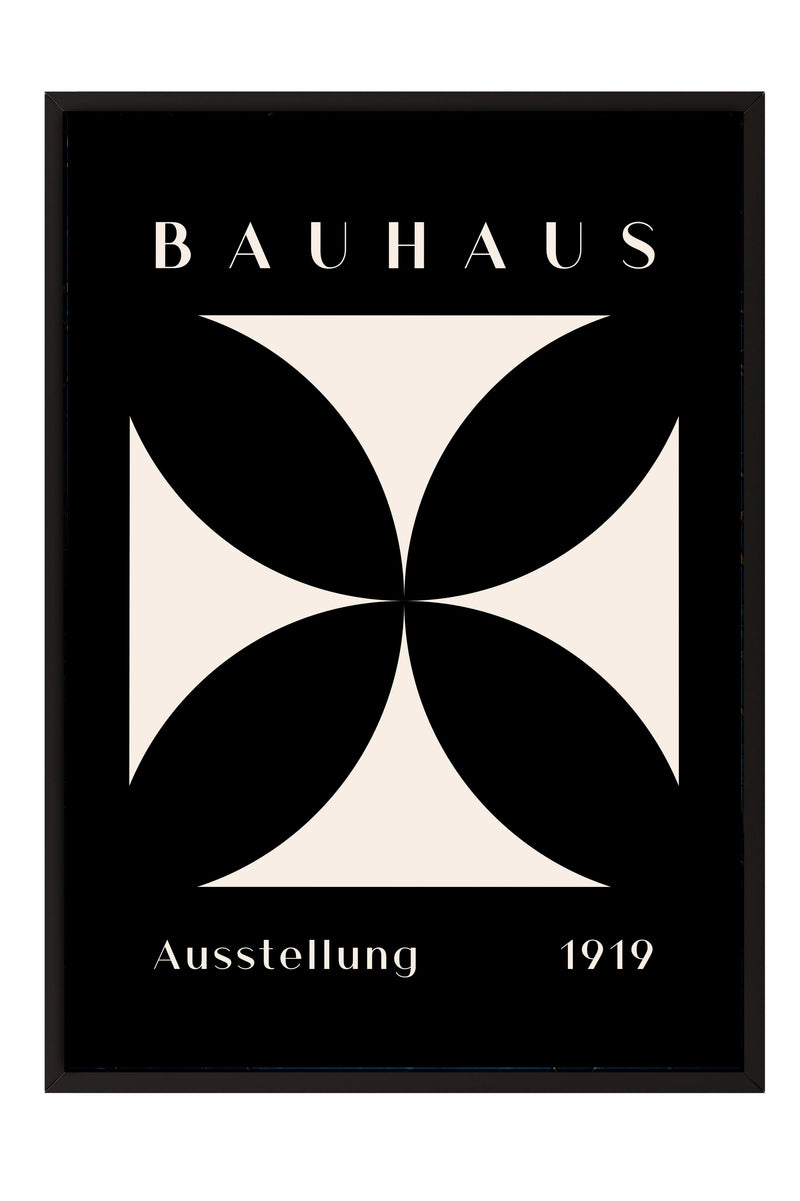 The image is a framed poster featuring the Bauhaus logo and text.