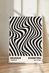 The image is a poster for the Bauhaus exhibition in Frankfurt, Germany, which took place from July 19, 1923.