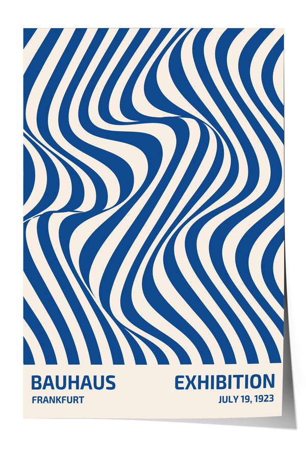 The image is a poster for the Bauhaus exhibition in Frankfurt, Germany, which took place from July 19, 1923.