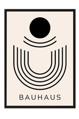 the minimalist logo of the Bauhaus school, which consists of a circle and a series of curved lines arranged in a repeating pattern.