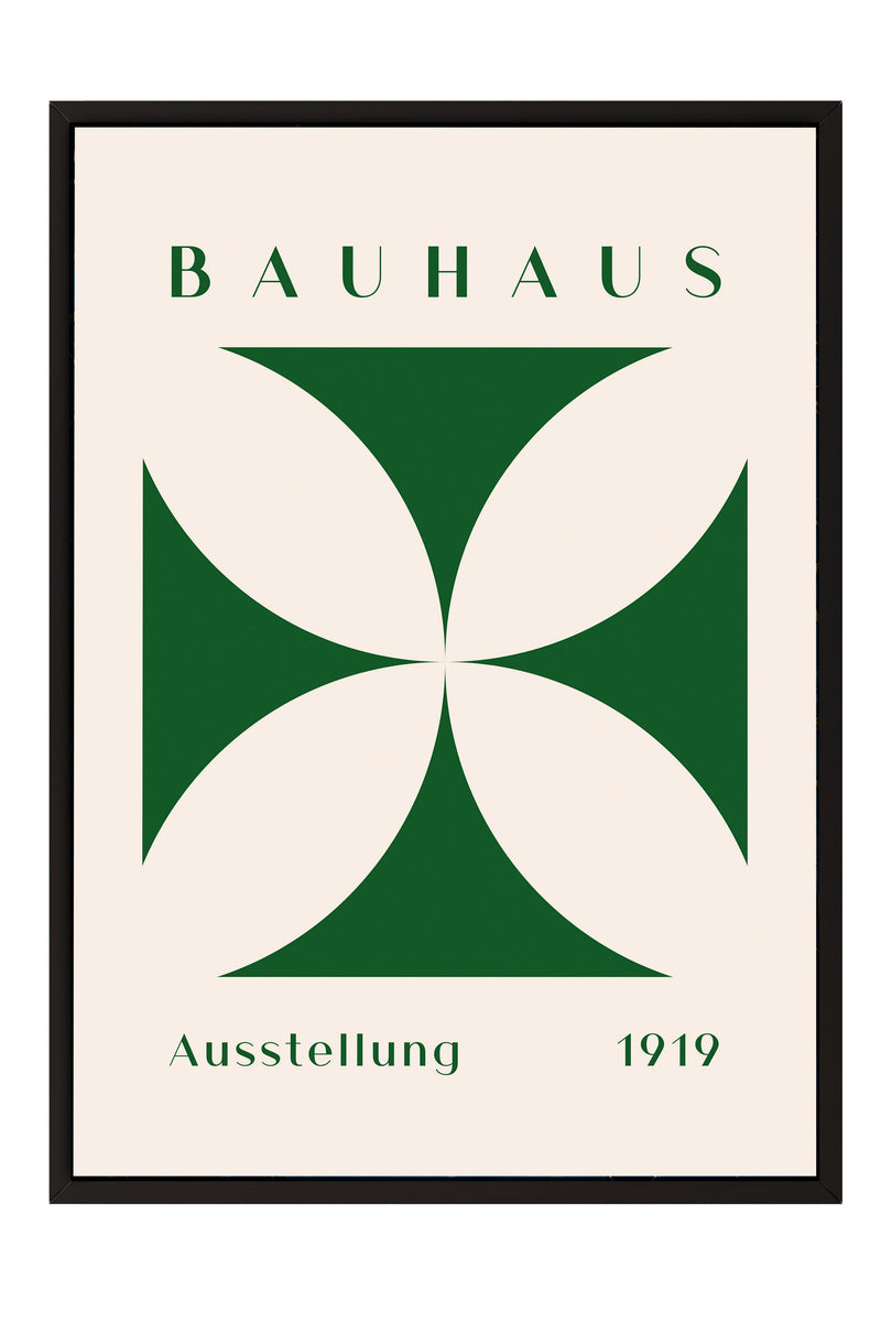 The image is a framed poster featuring the Bauhaus logo and text.
