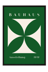 The image is a framed poster featuring the Bauhaus logo and text.