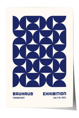 The image is a poster for the Bauhaus exhibition in Frankfurt, Germany, which took place from July 19, 1923.