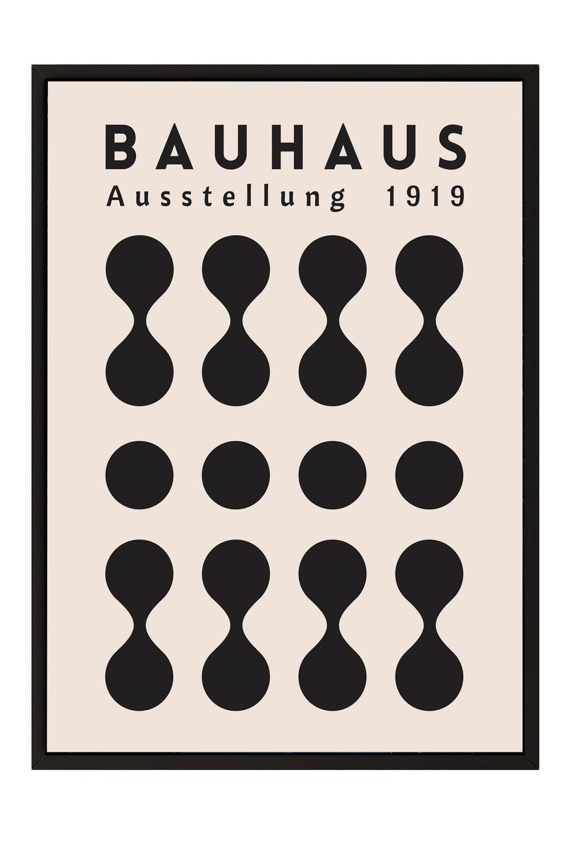 The image is a poster featuring the Bauhaus logo and the text "Bauhaus Austellung 1919".