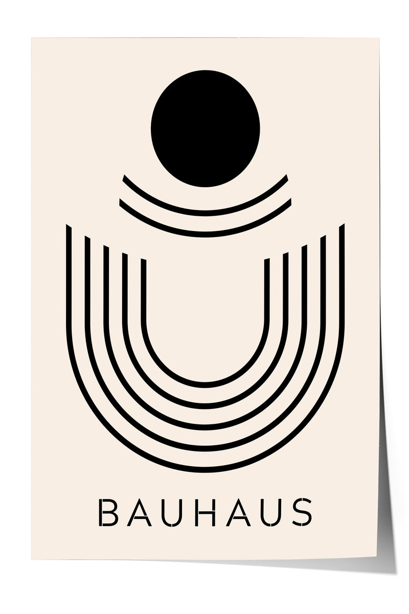 the logo of the Bauhaus, which consists of a circle and a series of curved lines arranged in a repeating pattern.