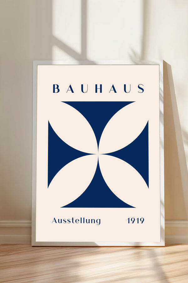 a poster with the text "BAHAUX" and "Aussstellung 1919" displayed prominently.