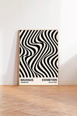 The image is a poster for the Bauhaus exhibition in Frankfurt, Germany, which took place from July 19, 1923.