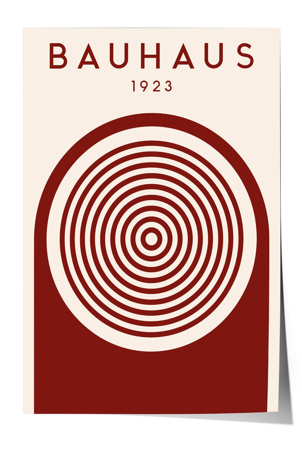 The image is a poster featuring a red and white design with concentric circles, and the text "BAHAU 23" is displayed above the design.