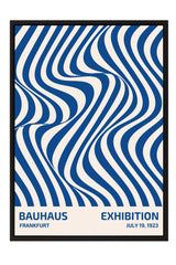 The image is a poster for the Bauhaus exhibition in Frankfurt, Germany, which took place from July 19, 1923.