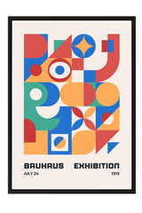 The image is a poster for the Bauhaus Exhibition held on July 24, 1919.