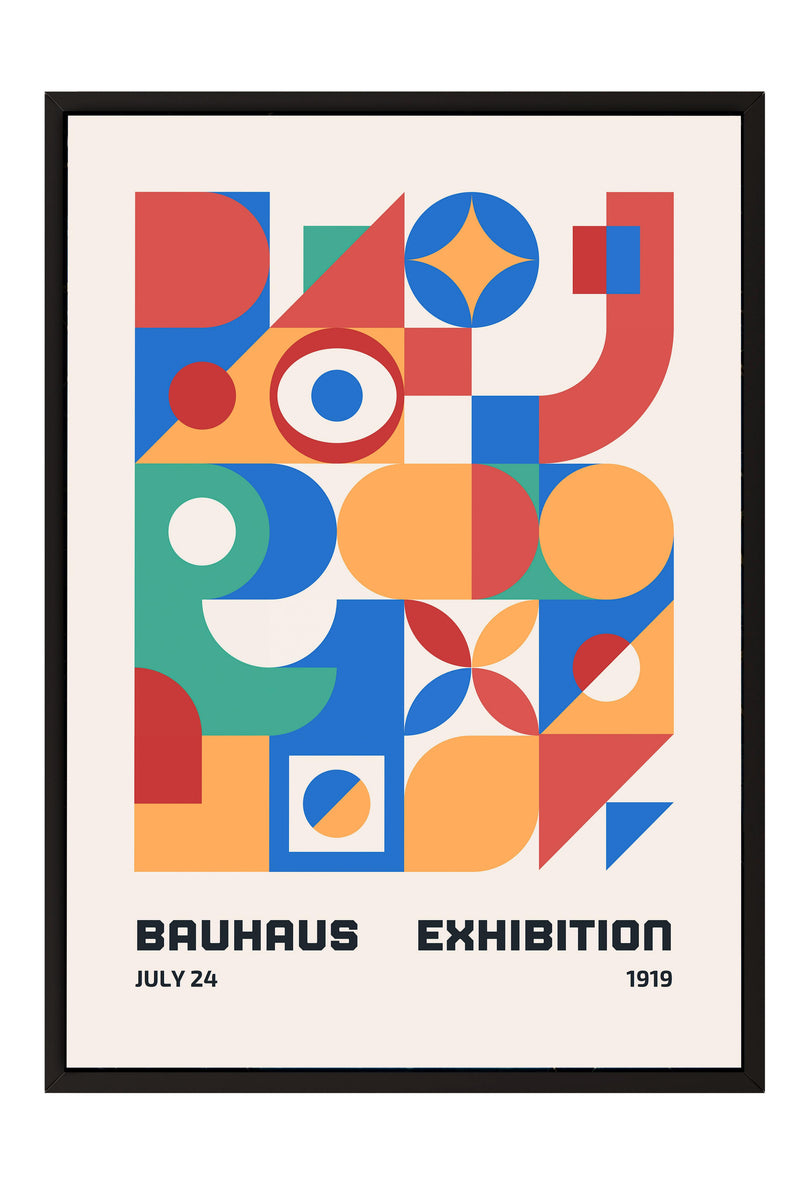 The image is a poster for the Bauhaus Exhibition held on July 24, 1919.