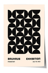 The image is a poster for the Bauhaus exhibition in Frankfurt, Germany, which took place from July 19, 1923.