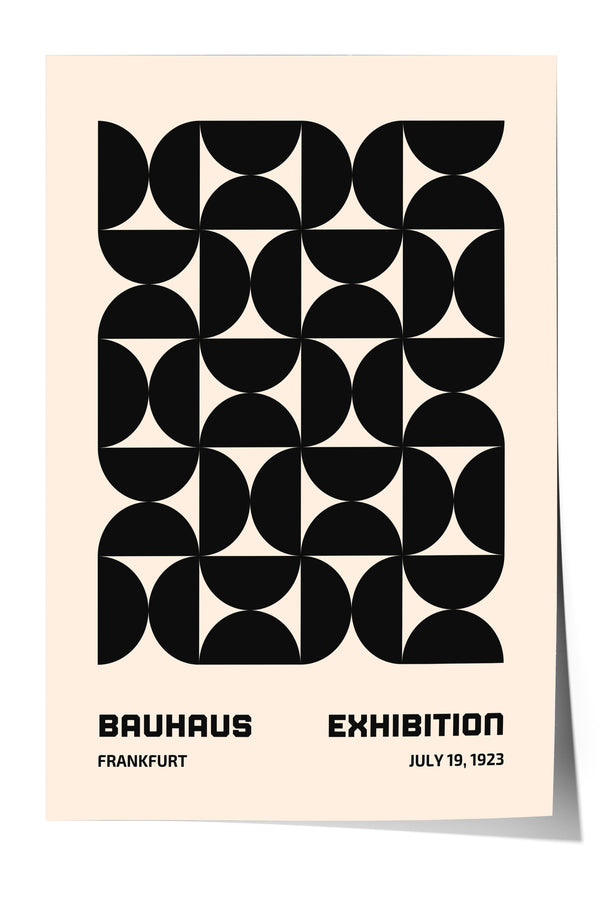 The image is a poster for the Bauhaus exhibition in Frankfurt, Germany, which took place from July 19, 1923.