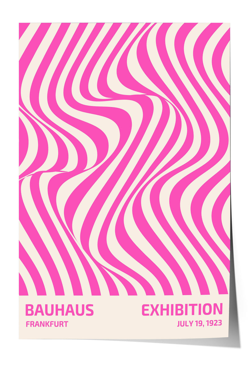The image is a poster for the Bauhaus exhibition in Frankfurt, Germany, which took place from July 19, 1923.