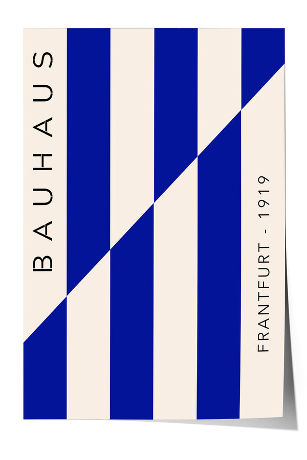 The image is a poster for the Bauhaus art school in Frankfurt, Germany, created in 1919.
