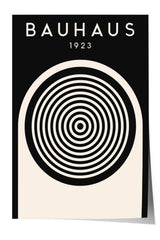 The image is a poster featuring the name "BAHAU" and the year "1923" in bold white letters, with a large black and white spiral design in the center.