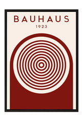 The image is a poster featuring the name "BAHAU" and the year "1923" in bold red letters, along with a red and white spiral design in the center.